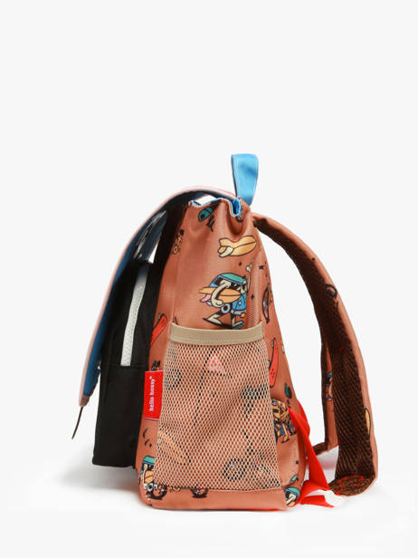 Boekentas 1 Compartiment Hello hossy Bruin cool kids 7 ander zicht 2