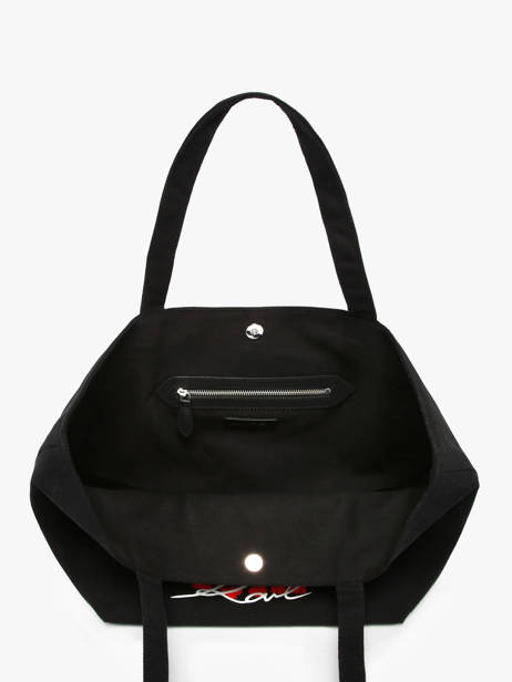 Schoudertassen K Signature Katoen Karl lagerfeld Zwart k signature A3W50111 ander zicht 2