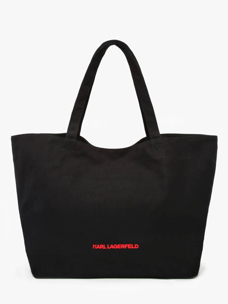 Schoudertassen K Signature Katoen Karl lagerfeld Zwart k signature A3W50111 ander zicht 3