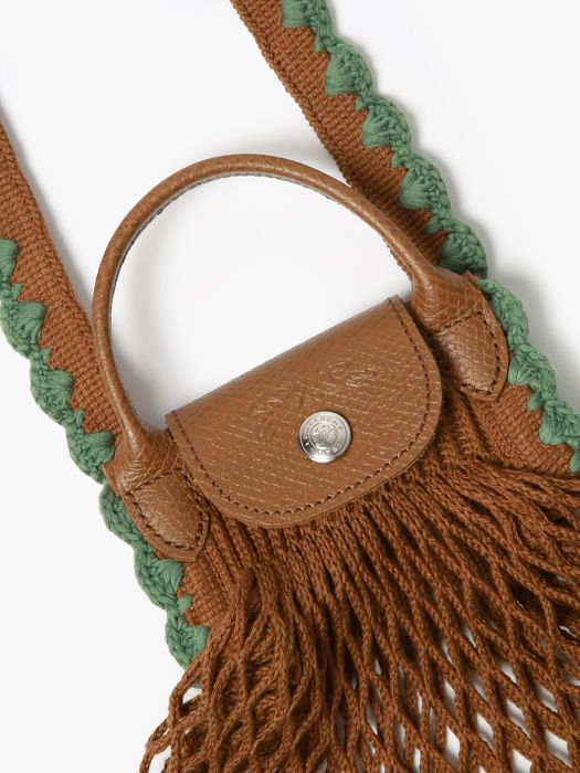 Longchamp Le pliage filet crochet Cross bodytas Bruin