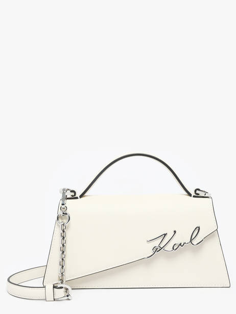 Cross Body Tas K Signature Leder Karl lagerfeld Wit k signature A1W30458