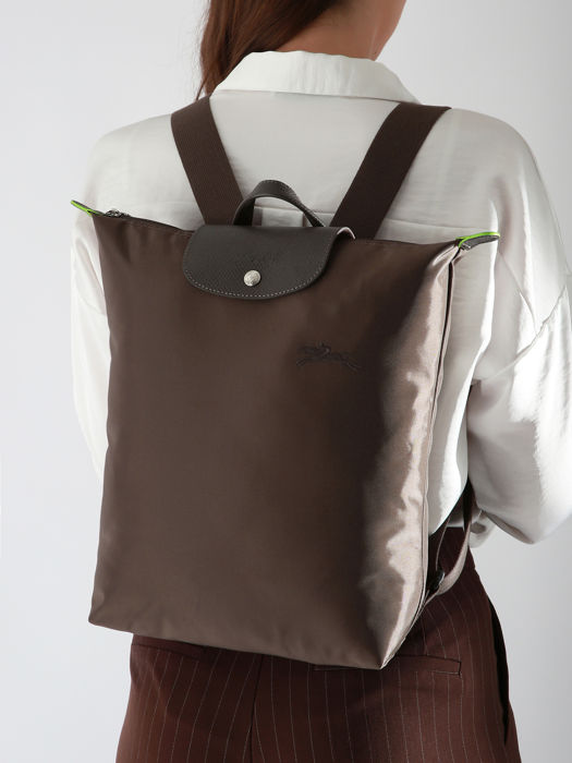 Longchamp Le pliage green Rugzak Bruin