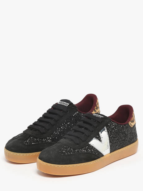 Sneakers Uit Leder Victoria Zwart women 1126223 ander zicht 1