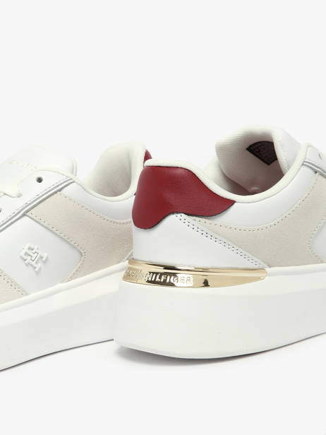 Sneakers Uit Leder Tommy hilfiger Wit women 8632YBS ander zicht 2