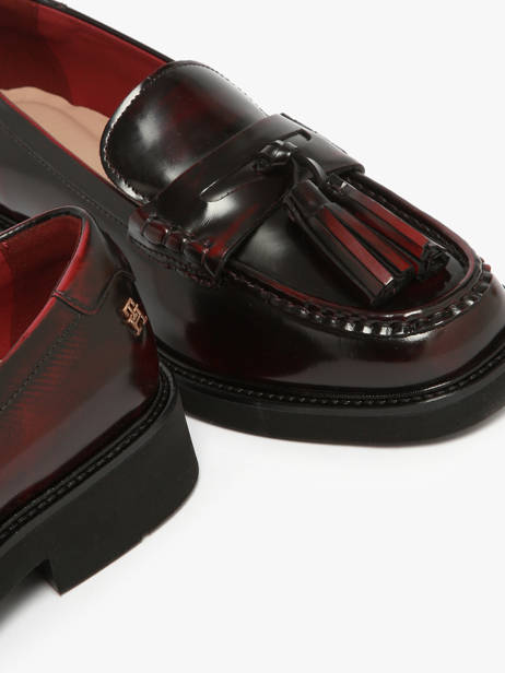 Mocassins Uit Leder Tommy hilfiger Rood women 8749XJS ander zicht 2