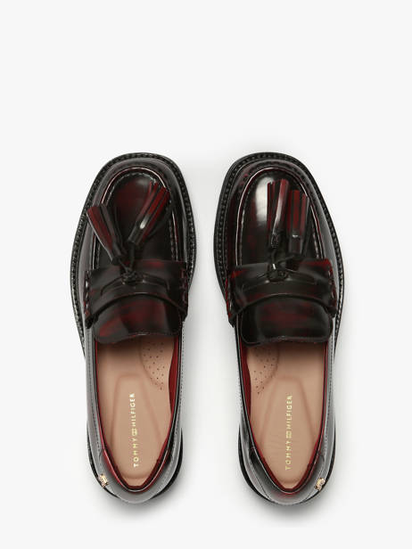 Mocassins Uit Leder Tommy hilfiger Rood women 8749XJS ander zicht 3
