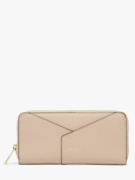 Portefeuille Leder Lancel Beige enveloppe A13711