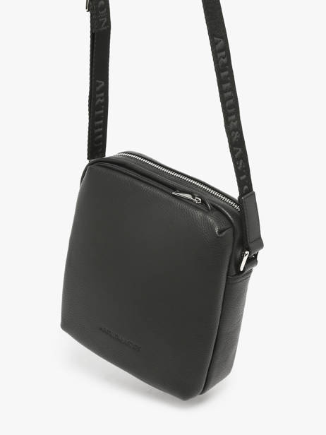 Cross Body Tas José Leder Arthur & aston Zwart thomas 2 ander zicht 1