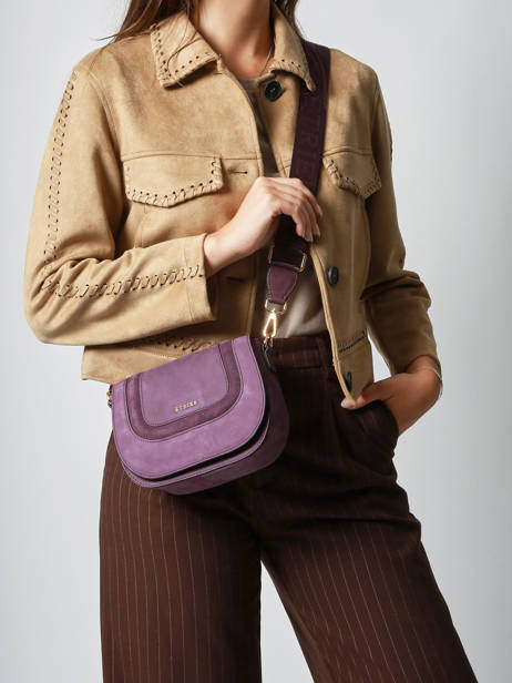 Cross Body Tas S Lasso Leder Etrier Violet lasso ELAS152S ander zicht 1