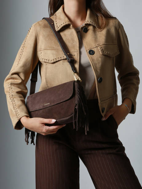 Schoudertas Country Leder Etrier Bruin country ECOU145M ander zicht 1