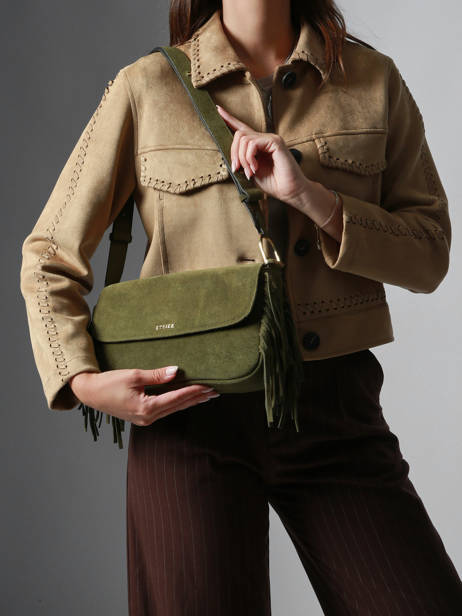 Schoudertas Country Leder Etrier Groen country ECOU145M ander zicht 1