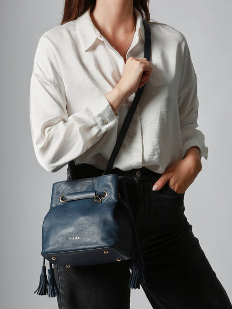 Bucket Bag S Tradition Leder Etrier Blauw tradition ETRA004S ander zicht 1