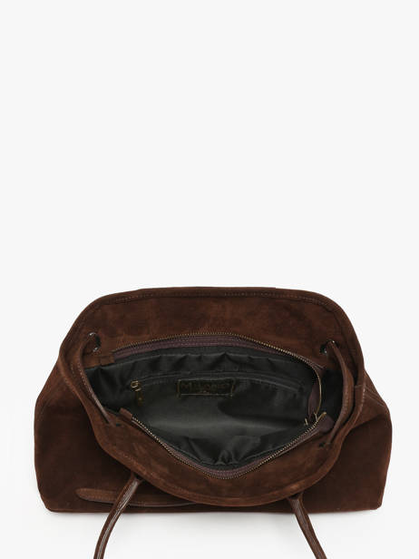 Schoudertas Velvet Leder Milano Bruin velvet VE260610 ander zicht 3