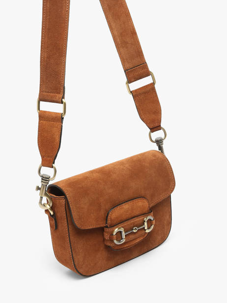 Cross Body Tas Velvet Leder Milano Bruin velvet VE260611 ander zicht 2