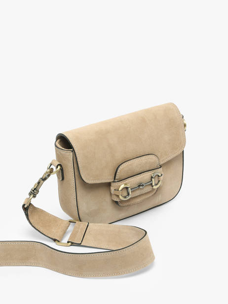 Cross Body Tas Velvet Leder Milano Beige velvet VE260611 ander zicht 2