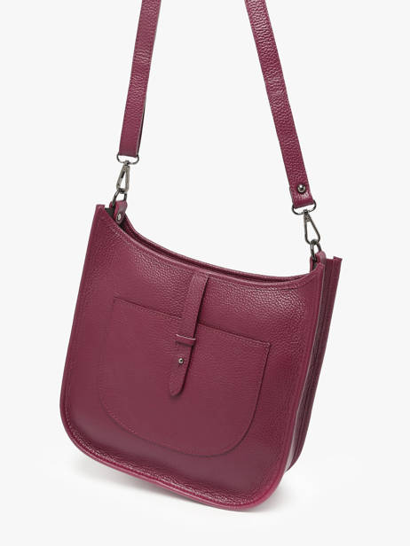 Cross Body Tas Caviar Leder Milano Rood caviar CA25068 ander zicht 2
