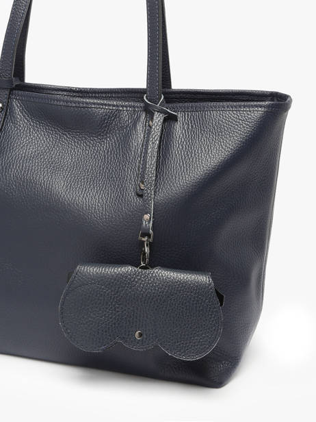 Brilhouder Caviar Leder Milano Blauw caviar CA25069 ander zicht 1
