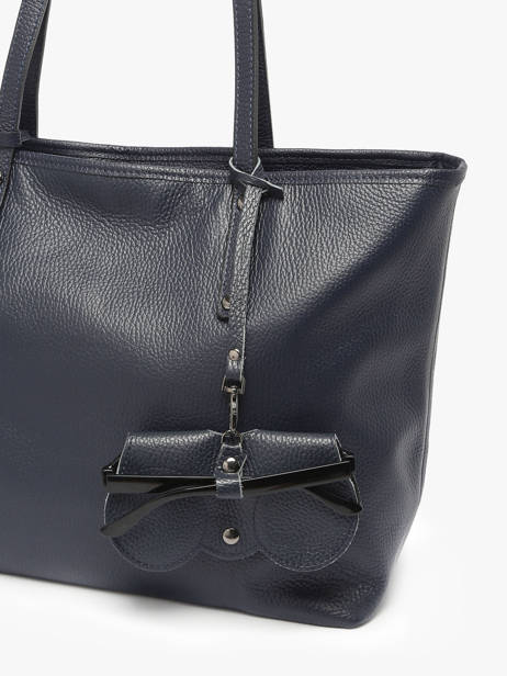Brilhouder Caviar Leder Milano Blauw caviar CA25069 ander zicht 2