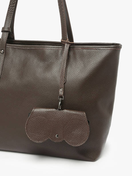 Brilhouder Leder Milano Bruin caviar CA25069 ander zicht 1