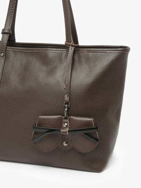 Brilhouder Leder Milano Bruin caviar CA25069 ander zicht 2