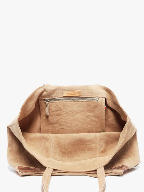 Handtas L Le Cabas Linnen Pailletten Vanessa bruno Beige cabas lin 31V40315 ander zicht 3