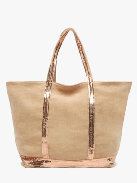 Handtas L Le Cabas Linnen Pailletten Vanessa bruno Beige cabas lin 31V40315 ander zicht 4