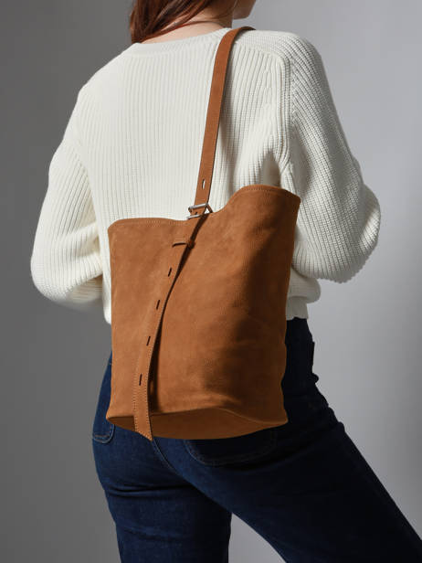 Schouder Tas Rugzak M Cavalier Nubuck Leder Etrier Beige cavalier nubuck ECAN126M ander zicht 2