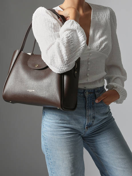 Schoudertas Ida Double Leder Lancaster Bruin ida double 85 ander zicht 1