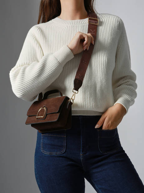 Cross Body Tas Xs Altesse Suede Etrier Bruin altesse suede EASU048X ander zicht 1
