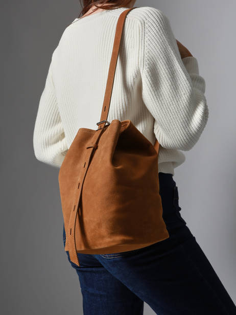 Schouder Tas Rugzak M Cavalier Nubuck Leder Etrier Beige cavalier nubuck ECAN126M ander zicht 3