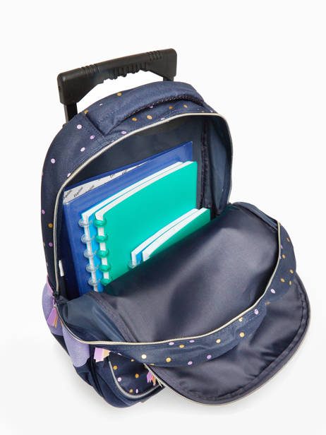 Rugzak Op Wieltjes 1 Compartiment Milky kiss Blauw dotted delight 3700521 ander zicht 3