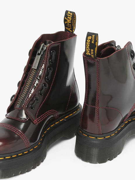 Enkellaarsjes Uit Leder Dr martens Rood women 25233600 ander zicht 2