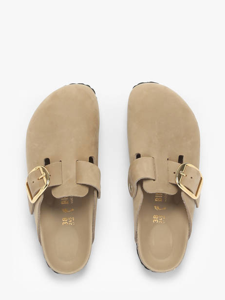 Slippers Uit Leder Birkenstock Beige women 1030425 ander zicht 3
