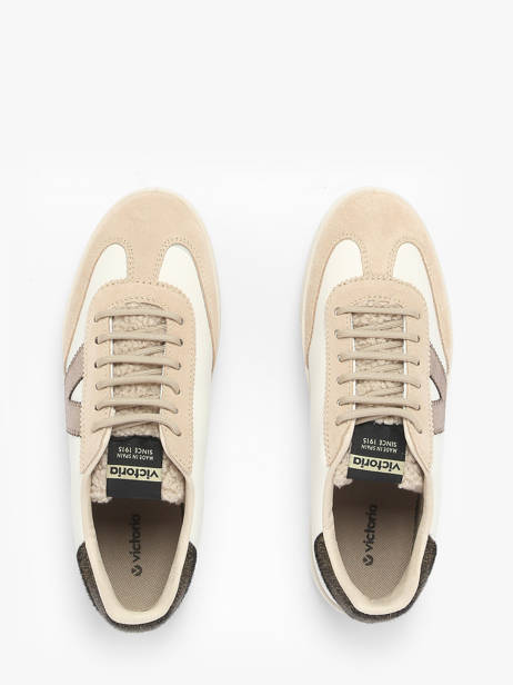 Sneakers Uit Leder Victoria Beige women 1126222 ander zicht 3