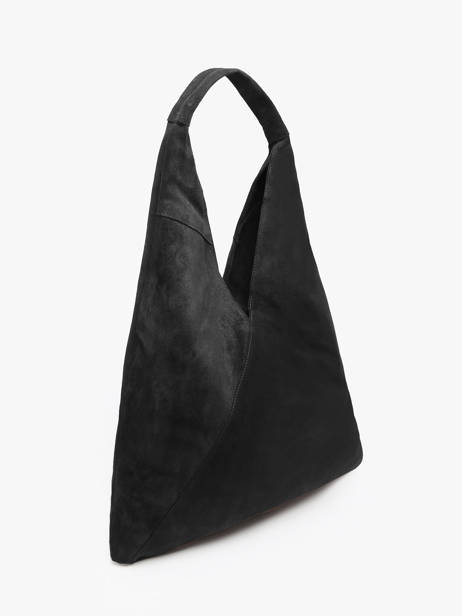 Schoudertas Velvet Leder Milano Zwart velvet VE25069 ander zicht 1