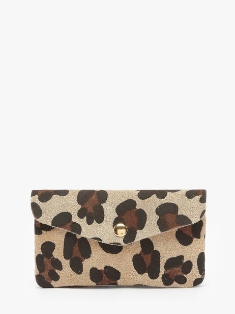 Portemonnee Leopard Leder Milano Beige velvet leopardo VL23113