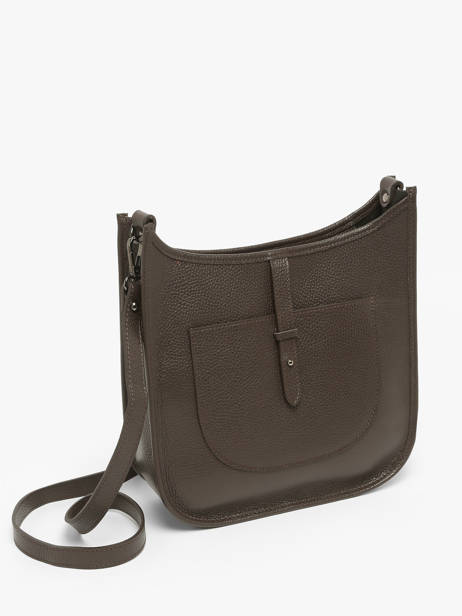 Cross Body Tas Caviar Leder Milano Bruin caviar CA25068 ander zicht 2