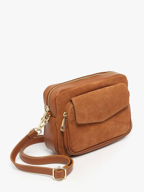 Cross Body Tas Velvet Caviar Leder Milano Bruin velvet caviar VC25067 ander zicht 2