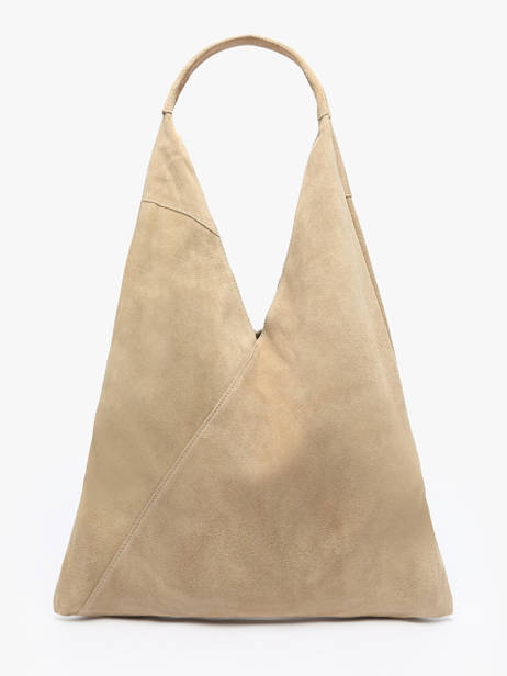 Schoudertas A4 Velvet Leder Milano Beige velvet VE25069