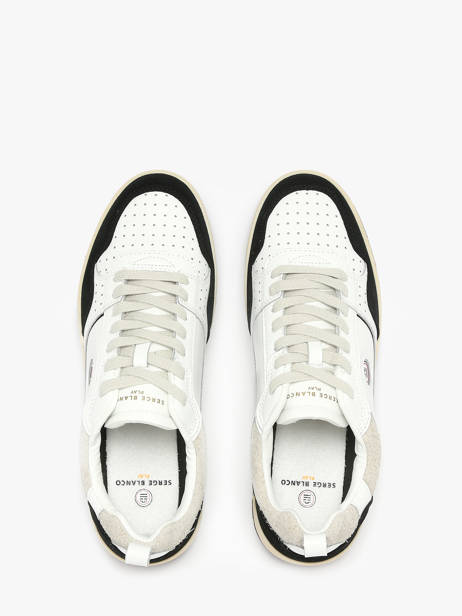 Sneakers Uit Leder Serge blanco Zwart men CHA2340P ander zicht 3