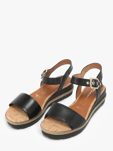 Sandalen Uit Leder Tamaris Zwart women 42 ander zicht 1