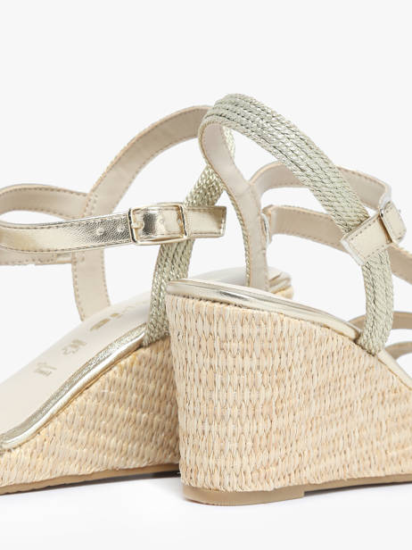 Sandalen Met Sleehak Uit Leder Tamaris Goud women 44 ander zicht 2