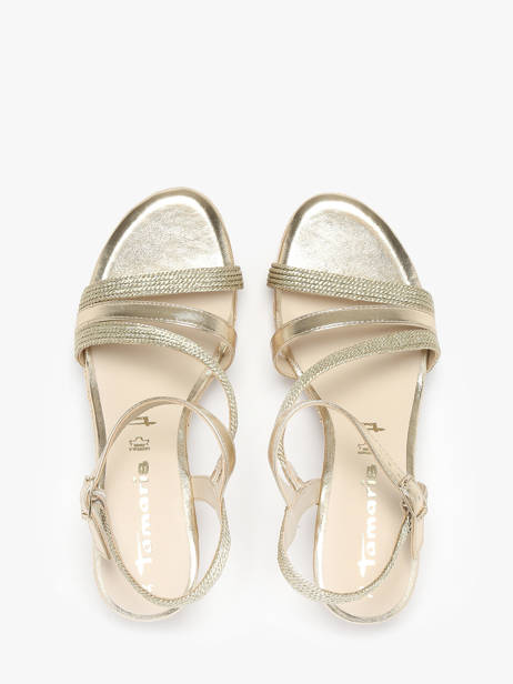 Sandalen Met Sleehak Uit Leder Tamaris Goud women 44 ander zicht 3