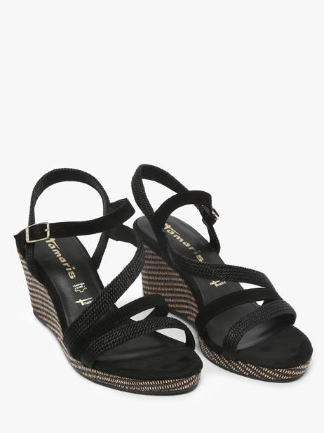 Sandalen Met Sleehak Uit Leder Tamaris Zwart women 44 ander zicht 1