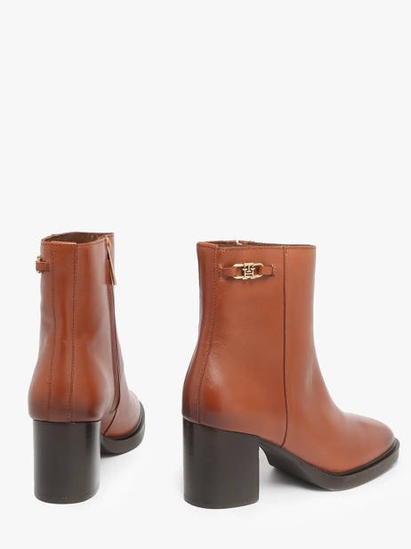 Enkellaarsjes Met Hak Uit Leder Tommy hilfiger Bruin women 8864GOC ander zicht 2
