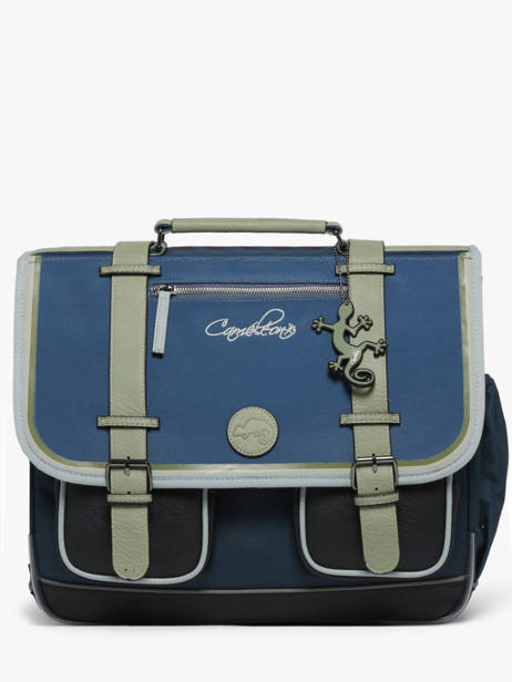 Boekentas Kinderen 3 Compartimenten Cameleon Blauw vintage urban CA41