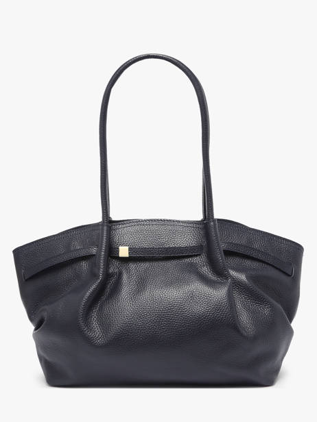 Schoudertas Caviar Leder Milano Blauw caviar CA25062