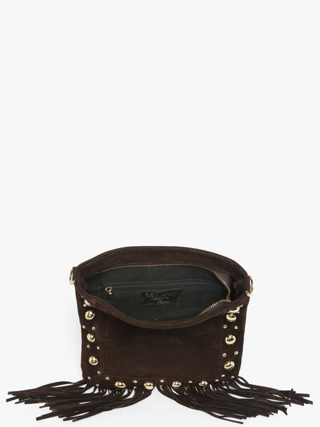 Cross Body Tas Velvet Leder Milano Bruin velvet VE25061 ander zicht 2