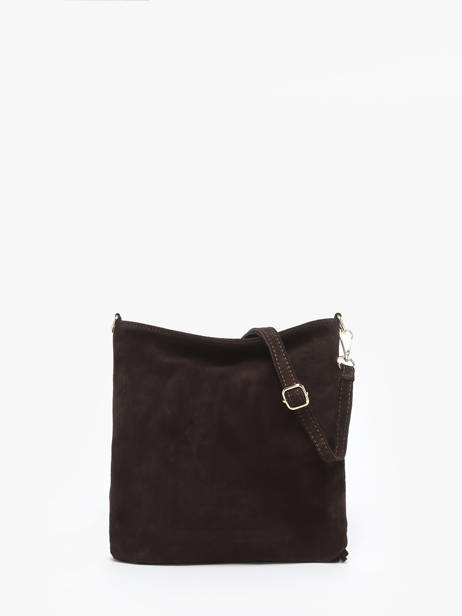 Cross Body Tas Velvet Leder Milano Bruin velvet VE25061 ander zicht 3