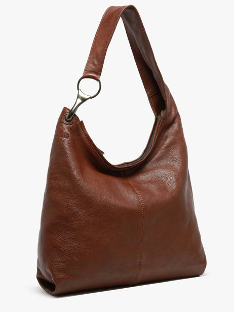 Schoudertas Leather Leder Biba Bruin leather JAP1L ander zicht 1
